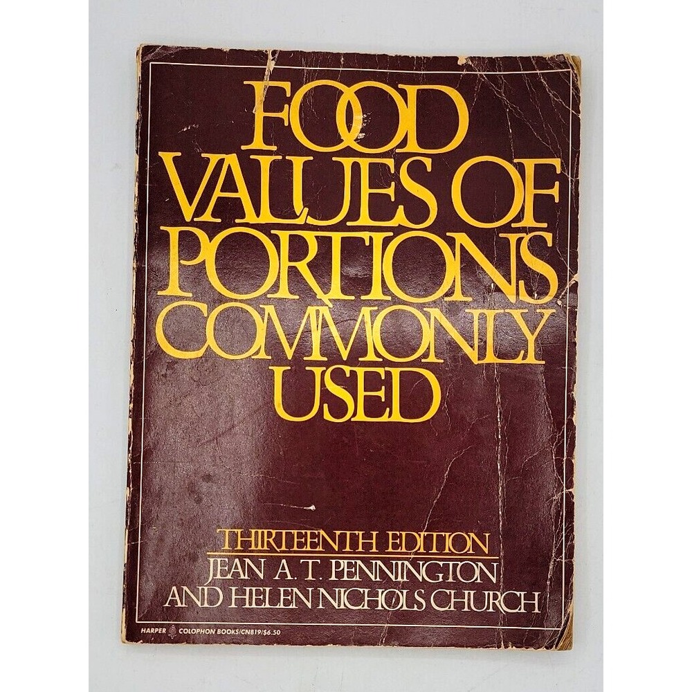 FOOD VALUES OF PORTIONS COMMONLY USED Bowes and Church 13th ed 1980
